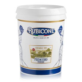 DRY CRUMBLE PISTACHIO | Rubicone | Certifications: gluten free; Pack: box of 8 kg. - 2 buckets of 4 kg.; Product family: crumble