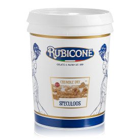 DRY CRUMBLE SPECULOOS | Rubicone | Certifications: gluten free; Pack: box of 8 kg. - 2 buckets of 4 kg.; Product family: crumble