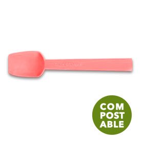 HAWAII COMPOST RED SALMON 9,5 CM - ICE CREAM SPOON | Polo Plast | Certifications: bio; Pack: box of 10 kg. - 5680 pcs.; Product 