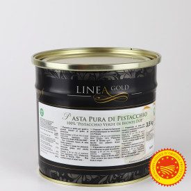 PURE PISTACHIO PASTE 100% PISTACHIO GREEN OF BRONTE DOP-GOLD LINE | Leagel | Certifications: dop, gluten free, vegan; Pack: buck