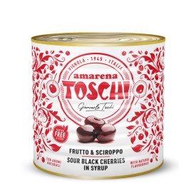 SOUR CHERRY 18/20 - 2.75 Kg. | Toschi Vignola | Certifications: vegan; Pack: 1 can of 2.75 kg.; Product family: fruit ripples | 