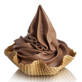 SOFT CHOCOLATE BASE | Toschi Vignola | Pack: box of 9.6 kg. - 6 bags of 1.6 kg.; Product family: soft serve and frozen yogurt | 