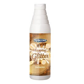 BANANA GLITTER TOPPING | Rubicone | Pack: bottles of 1 kg.; Product family: toppings | Topping Banana Glitter: delicious banana 