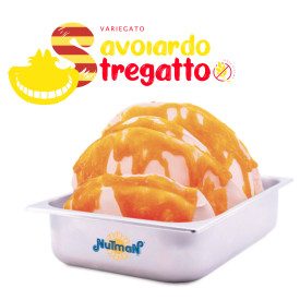 VARIEGATED SAVOIARDI STREGATTO - STREGA LIQUOR GELATO NUTMAN 3 KG. | Nutman | Certifications: gluten free; Pack: bucket of 3 kg.