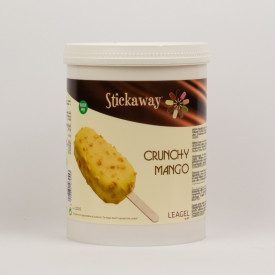 MANGO CRUNCHY STICKAWAY 1,2 KG - COVERING GLAZE FOR ICE CREAM LEAGEL | Leagel | Certifications: gluten free; Pack: jar of 1,2 kg