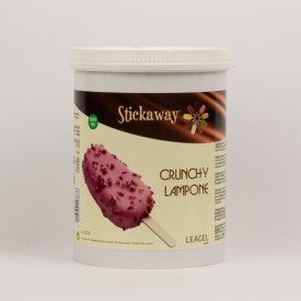 STICKAWAY CRUNCHY AL LAMPONE 1,2 KG - COPERTURA PER GELATO | Leagel | Certificazioni: senza glutine; Confezione: barattolo da 1,