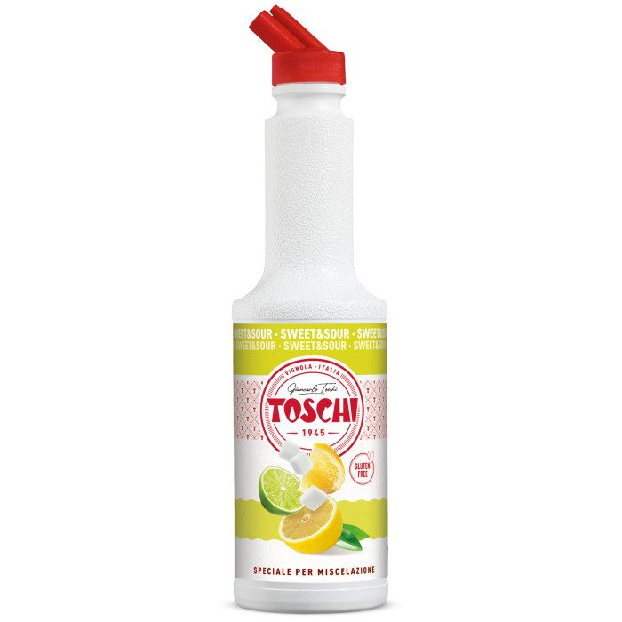 SWEET & SOUR SYRUP ACROBATIC FRUIT 1.3 KG FOR COCKTAILS TOSCHI | Toschi | Pack: speed bottle of 1,3 kg; Product family: syrups | SWEET & SOUR SYRUP ACROBATIC FRUIT 1.3 KG FOR COCKTAILS TOSCHI | Toschi | Pack: speed bottle of 1,3 kg; Product family: syrups |