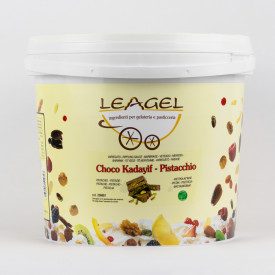 VARIEGATE PISTACHIO KADAYIF - DUBAI CHOCOLATE 5 KG - LEAGEL | Leagel | Certifications: vegan; Pack: bucket of 5 kg; Product fami