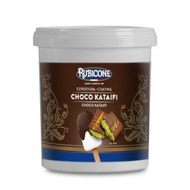 COPERTURA CHOCO KATAIFI 4 X 1,5 KG. - DUBAI CHOCOLATE RUBICONE | Rubicone | Confezione: scatola da 6 kg. - 4 secchielli da 1,5 k