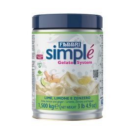 SIMPLÈ LIME LIMONE E ZENZERO FABBRI - 1,5 KG - BASE GELATO COMPLETA 9225024 | Certificazioni: senza glutine, senza olio di palma
