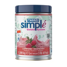 SIMPLE' COMPLETE GELATO BASE RASPBERRY 1.5 KG - FABBRI 9225237 | Certifications: halal, kosher, gluten free; Pack: jar of 1,5 kg