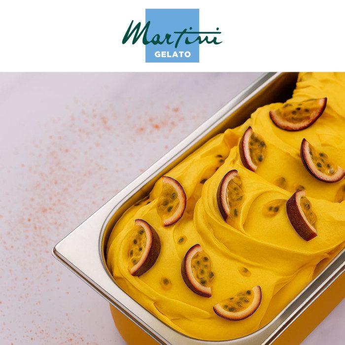 FRUTTUP PASSION FRUIT BASE GELATO - MARTINI LINEA GELATO | Martini Gelato | Certificazioni: halal, senza glutine, senza latte e  FRUTTUP PASSION FRUIT BASE GELATO - MARTINI LINEA GELATO | Martini Gelato | Certificazioni: halal, senza glutine, senza latte e