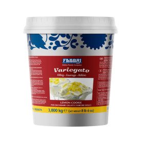 VARIEGATO LEMON COOKIE 3,8 KG - FABBRI | Fabbri | Confezione: secchiello da 4 kg.; Tipo di prodotto: variegati creme e cremini |