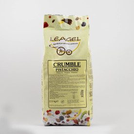 CRUMBLE PISTACCHIO 2,5 KG. - SENZA GLUTINE - LEAGEL | Leagel | Certificazioni: senza glutine; Confezione: busta da 2,5 kg.; Tipo