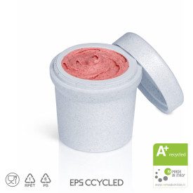 BARTOLO CC. 500 BLUE ICE - ICE CREAM CONTAINER CCYCLED | Domogel | Pack: box of 40 pcs.; Product family: take away and delivery 