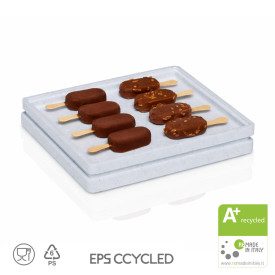 AL-ICE BLUE ICE - SCATOLA TERMICA ASPORTO MONOPORZIONI GELATO CCYCLED | Domogel | Confezione: scatola da 24 pz.; Tipo di prodott