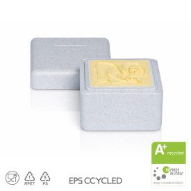 CUBI' CC. 500 BLUE ICE - VASCHETTA ASPORTO GELATO CCYCLED | Domogel | Confezione: scatola da 100 pz.; Tipo di prodotto: asporto 