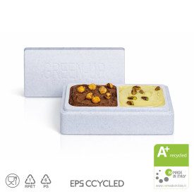 IMPILO BIGUSTO BLUE ICE - VASCHETTA GELATO CON COPERCHIO CCYCLED | Domogel | Confezione: scatola da 50 pz.; Tipo di prodotto: as