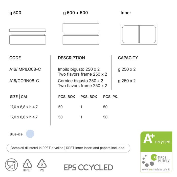 ADDITIONAL FRAME IMPILO 2 FLAVORS BLUE ICE - CCYCLED | Domogel | box of ...