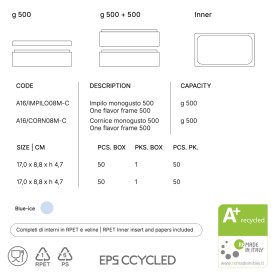ADDITIONAL FRAME IMPILO 1 FLAVOR BLUE ICE - CCYCLED | Domogel | Pack: box of 50 pcs.; Product family: take away and delivery | A