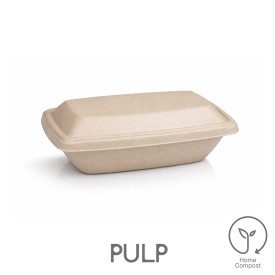 SOFFIO 500 - TAKEAWAY ICE CREAM TUB IN CELLULOSE PULP - 50 PCS - DOMOGEL | Domogel | Certifications: compostable; Pack: box of 5