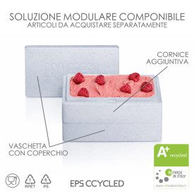 IMPILO MONOGUSTO BLUE ICE - VASCHETTA GELATO CON COPERCHIO CCYCLED | Domogel | Confezione: scatola da 50 pz.; Tipo di prodotto: 