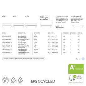 SUPER COPERCHIO GR. 500 - PER VASCHETTA ASPORTO GELATO CCYCLED | Domogel | Confezione: scatola da 100 pz.; Tipo di prodotto: asp
