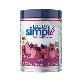 SIMPLE' BASE GELATO COMPLETA ACAI 1,5 KG - FABBRI | Fabbri | Certificazioni: kosher, senza glutine, vegan; Confezione: lattina d