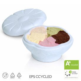 FIORE 1500 BLUE-ICE VASCHETTA GELATO CCYCLED - 50 PZ. DOMOGEL | Domogel | Confezione: scatola da 50 pz.; Tipo di prodotto: aspor