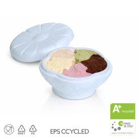 FIORE 750 BLUE-ICE VASCHETTA GELATO CCYCLED - 80 PZ. DOMOGEL | Domogel | Confezione: scatola da 80 pz.; Tipo di prodotto: asport