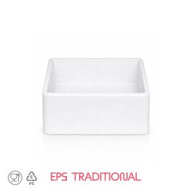 DOMOCLASS 4 LOW SQUARE - ICE CREAM CAKE CONTAINER | Domogel | Pack: box of 30 pcs.; Product family: take away and delivery | Squ