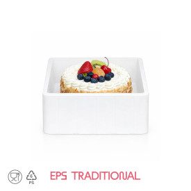 DOMOCLASS 4 BASSA QUADRATA - SCATOLA TERMICA ASPORTO TORTE GELATO | Domogel | Confezione: scatola da 30 pz.; Tipo di prodotto: a