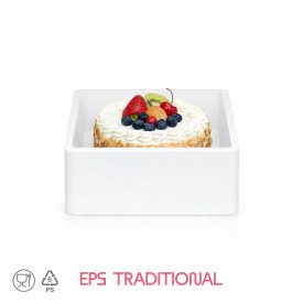 DOMOCLASS 6 LOW SQUARE - ICE CREAM CAKE CONTAINER | Domogel | Pack: box of 30 pcs.; Product family: take away and delivery | Squ