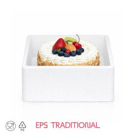 DOMOCLASS 10 LOW SQUARE - ICE CREAM CAKE CONTAINER | Domogel | Pack: box of 30 pcs.; Product family: take away and delivery | Sq