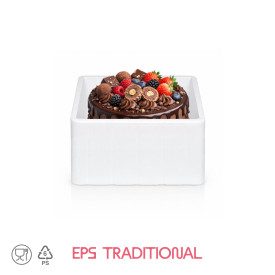 DOMOCLASS 4 HIGH SQUARE - ICE CREAM CAKE CONTAINER | Domogel | Pack: box of 24 pcs.; Product family: take away and delivery | Sq
