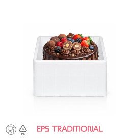 DOMOCLASS 6 HIGH SQUARE - ICE CREAM CAKE CONTAINER | Domogel | Pack: box of 24 pcs.; Product family: take away and delivery | Sq