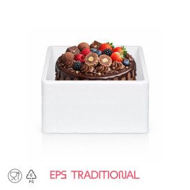 DOMOCLASS 8 HIGH SQUARE - ICE CREAM CAKE CONTAINER | Domogel | Pack: box of 24 pcs.; Product family: take away and delivery | Sq