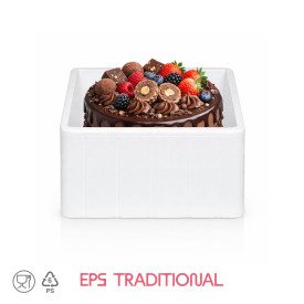 DOMOCLASS 10 HIGH SQUARE - ICE CREAM CAKE CONTAINER | Domogel | Pack: box of 24 pcs.; Product family: take away and delivery | S