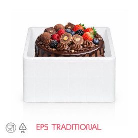 DOMOCLASS 12 HIGH SQUARE - ICE CREAM CAKE CONTAINER | Domogel | Pack: box of 32 pcs.; Product family: take away and delivery | S