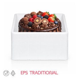 DOMOCLASS 14 SQUARE - ICE CREAM CAKE CONTAINER | Domogel | Pack: box of 18 pcs.; Product family: take away and delivery | Square