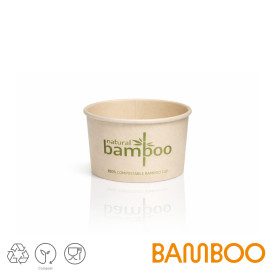 BAMBOO CC. 80 - ICE CREAM CUPS BIO COMPOSTABLE | Domogel | Certifications: compostable; Pack: box of 1000 pcs.; Product family: 