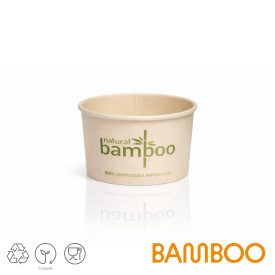 BAMBOO CC. 120 - ICE CREAM CUPS BIO COMPOSTABLE | Domogel | Certifications: compostable; Pack: box of 1000 pcs.; Product family: