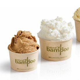 BAMBOO CC. 120 - ICE CREAM CUPS BIO COMPOSTABLE | Domogel | Certifications: compostable; Pack: box of 1000 pcs.; Product family: