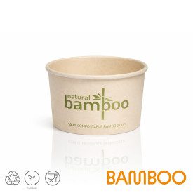 BAMBOO CC. 200 - ICE CREAM CUPS BIO COMPOSTABLE | Domogel | Certifications: compostable; Pack: box of 1000 pcs.; Product family: