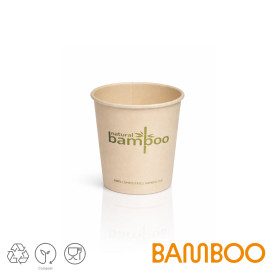 BAMBOO CC. 200 - COLD DRINK CUPS BIO COMPOSTABLE | Domogel | Certifications: compostable; Pack: box of 1000 pcs.; Product family