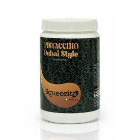 SQUEEZITA PISTACCHIO DUBAI CREMA SPALMABILE DA FARCITURA - 2 Kg. | Techfood | Certificazioni: senza olio di palma; Confezione: b