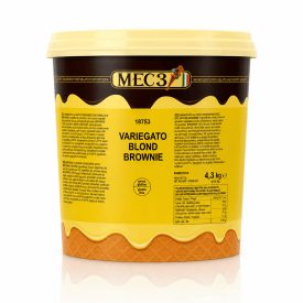 VARIEGATO BLOND BROWNIE 4,3 KG. - MEC3 | Certificazioni: halal, senza glutine; Confezione: secchiello da 4,3 kg.; Tipo di prodot