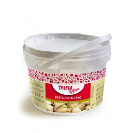 PISTACHIO PASTE OF THE KINGDOM | Toschi Vignola | Pack: box of 6 kg.-2 buckets of 3 kg.; Product family: nut pastes | A pure pis