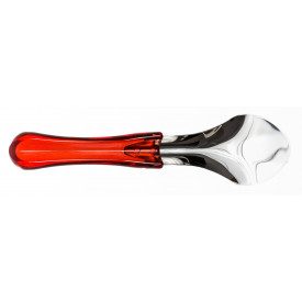 SPATOLA GELATO MANICO TRASPARENTE ROSSO - CM.26 Gelq Accessories | pezzo singolo. | Spatola professionale in acciaio inox 18/10 