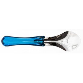 SPATOLA GELATO MANICO TRASPARENTE BLU - CM.26 Gelq Accessories | pezzo singolo. | Spatola professionale in acciaio inox 18/10 - 